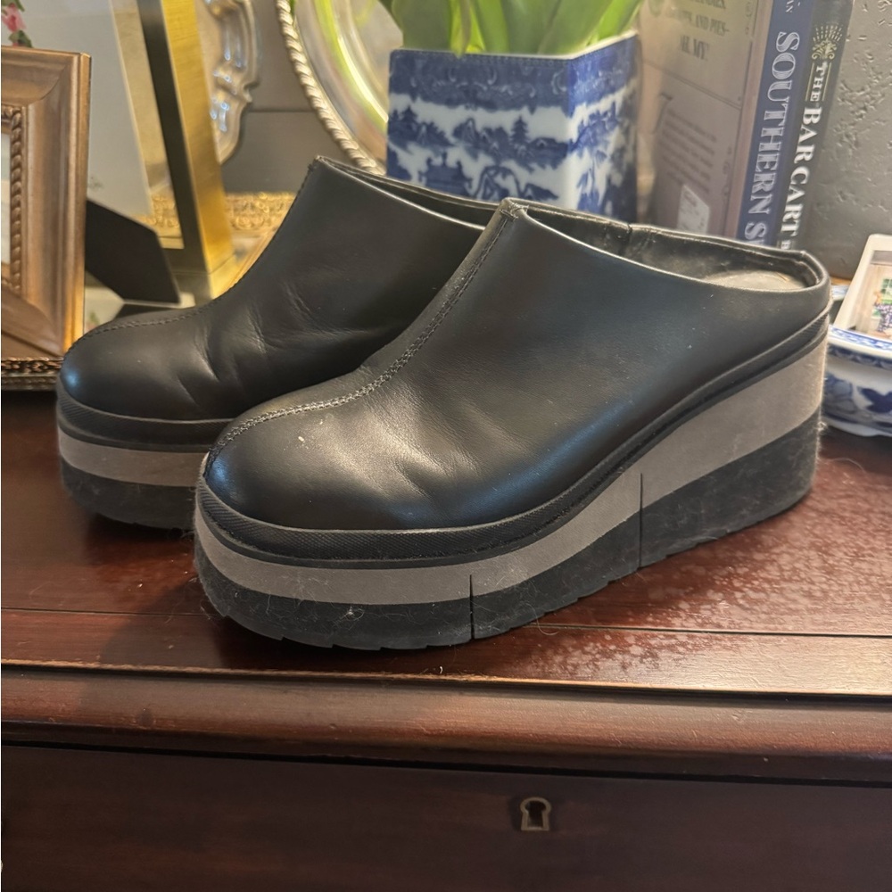 Naked Feet Black Platform Mules